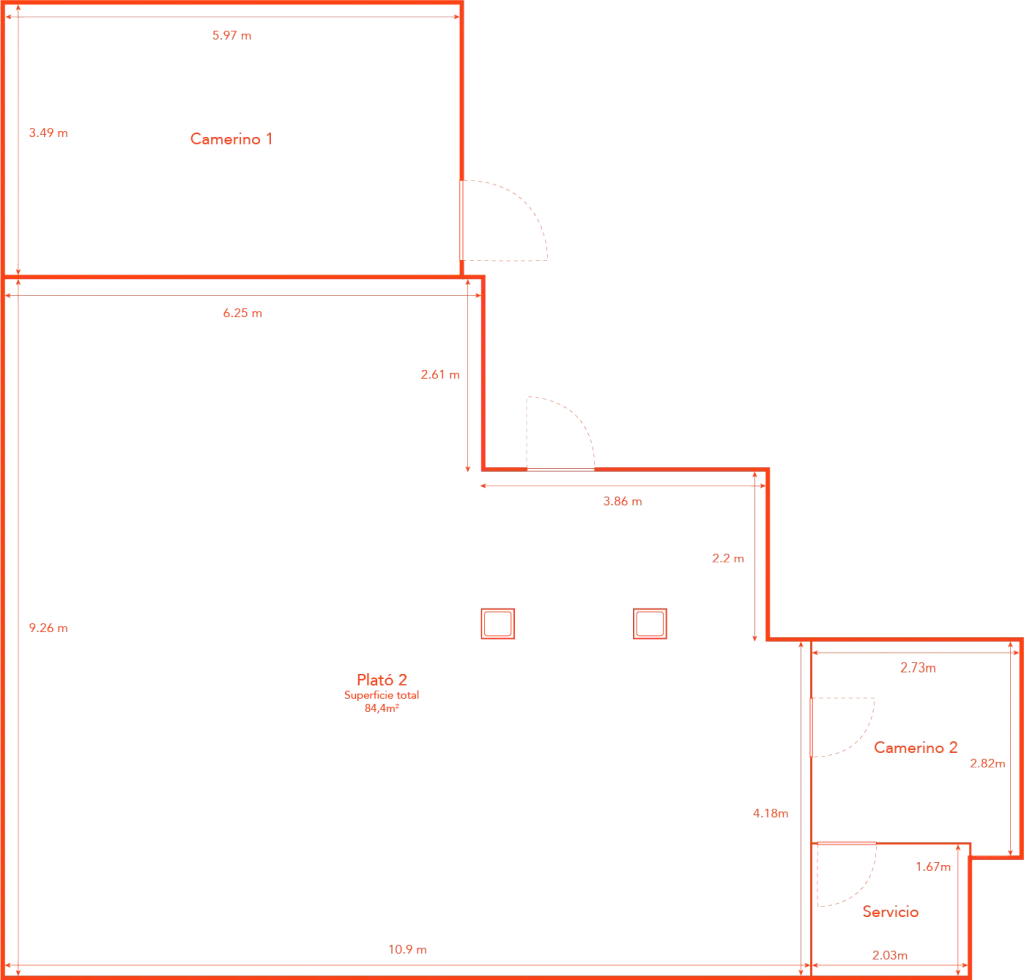 Plano en planta del Plató 2
